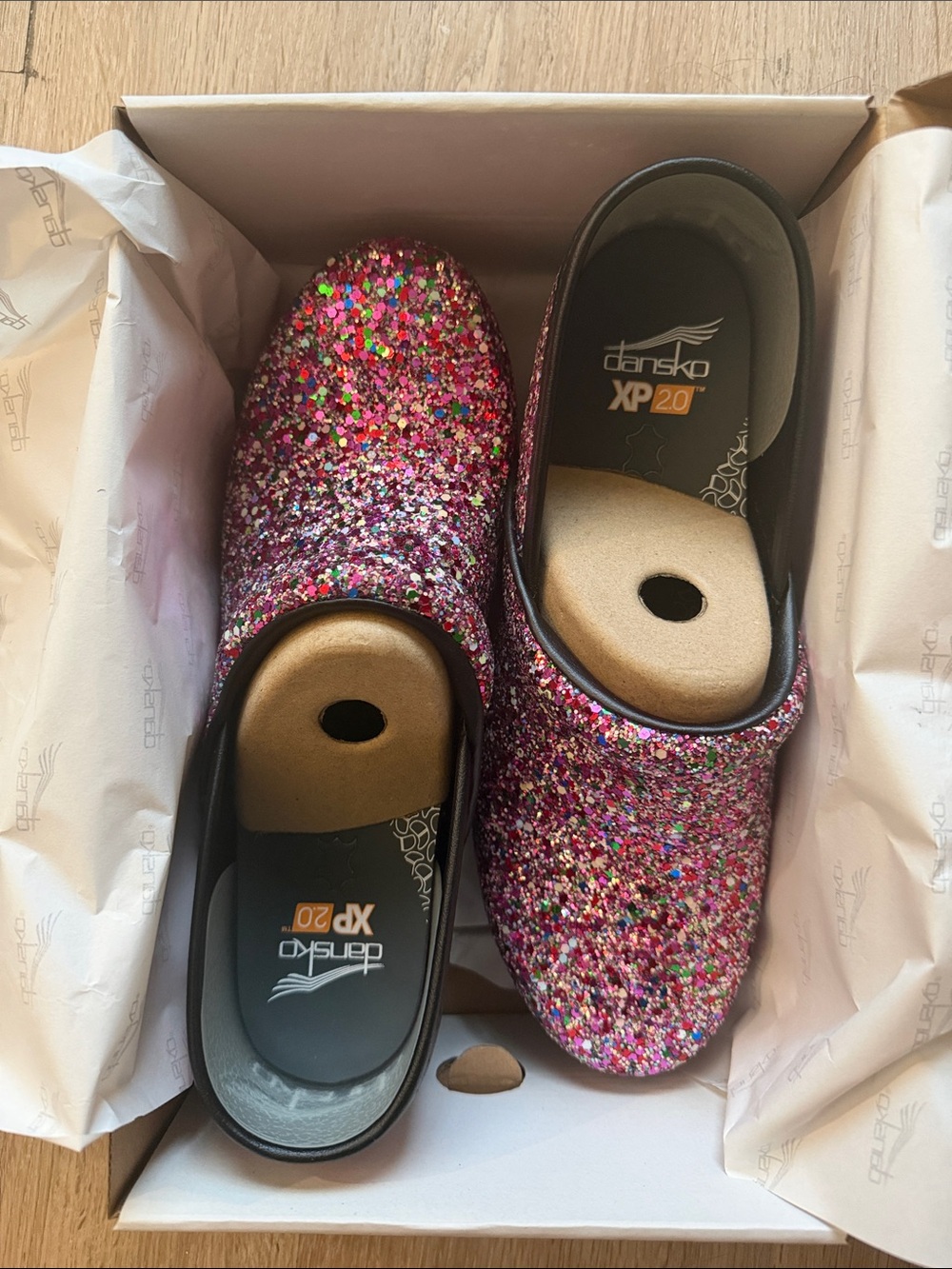 Dansko XP 2.0 Glitter Party Clogs Size 41